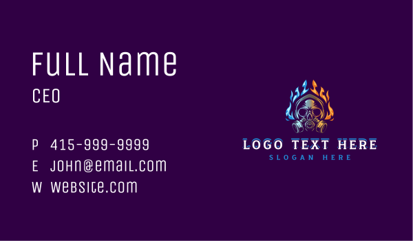 Gaming Blazing Skull Business Card Design Image Preview
