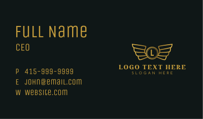 Golden Wings Lettermark Business Card Image Preview