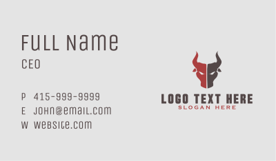 Bullfighting Animal Horn Business Card Image Preview