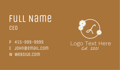 White Daisy Letter Business Card
