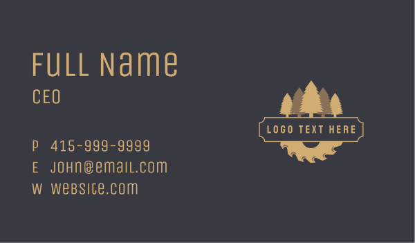 Tree Saw Woodcutter Business Card Design Image Preview