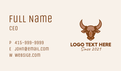 Brown Wild Bull Business Card Image Preview