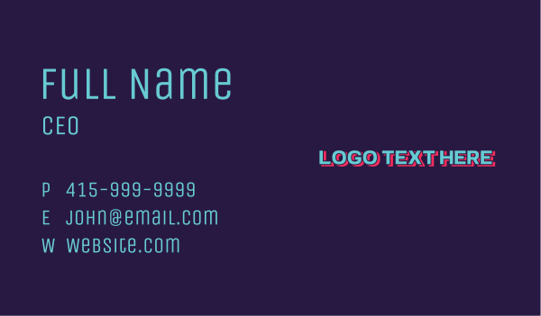 Cyber Overlap Wordmark Business Card Design Image Preview