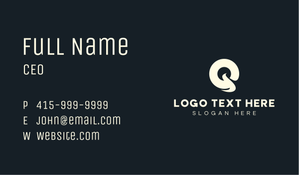 Stylish Brand Cursive Letter Q Business Card Design Image Preview
