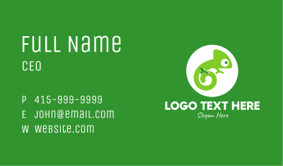 Green Spiral Chameleon Business Card Image Preview