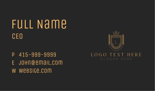 Shield Royalty Hotel Business Card Design Image Preview