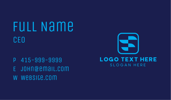 Letter F Tech Startup Business Card Design Image Preview