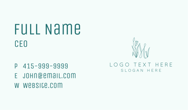 Floral Letter M Business Card Design Image Preview