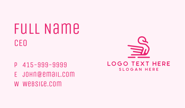 Pink Swan Lake Outline Business Card Design Image Preview