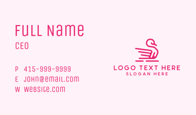 Pink Swan Lake Outline Business Card Image Preview
