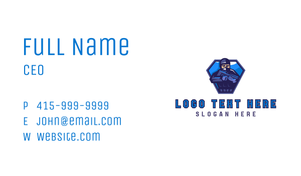 Gaming Soldier Mascot Business Card Design Image Preview