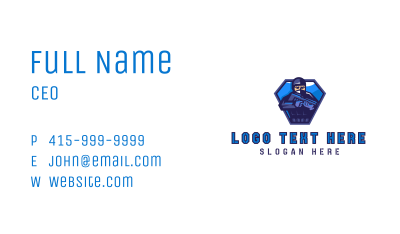 Gaming Soldier Mascot Business Card Image Preview