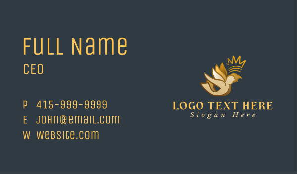 Gold Bird Crown Business Card Design Image Preview