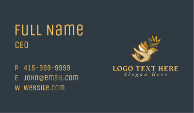 Gold Bird Crown Business Card Image Preview