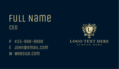 Luxury Ornate Shield Crest Business Card Image Preview