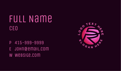 Pink Generic Company Letter R Business Card Image Preview