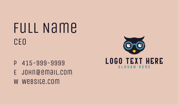 Child Optical Owl Business Card Design Image Preview