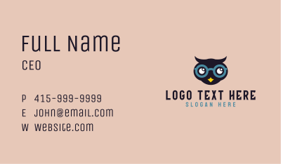 Child Optical Owl Business Card Image Preview