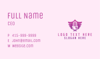 Wings Microphone Podcast Business Card Image Preview