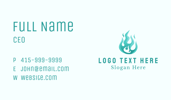 Blue Propane Fire Gas  Business Card Design Image Preview