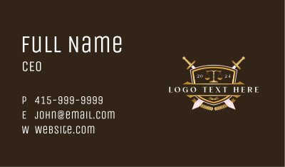 Justice Scale Crest Business Card Image Preview