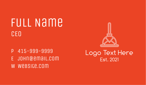 White Mail Plunger  Business Card Design Image Preview
