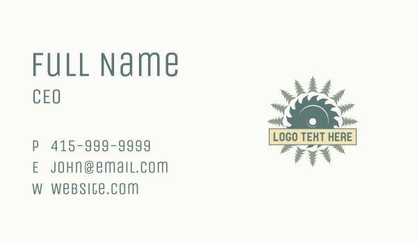 Tree Circular Saw Business Card Design Image Preview