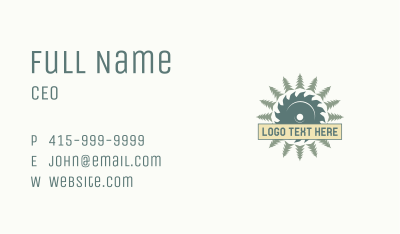 Tree Circular Saw Business Card Image Preview