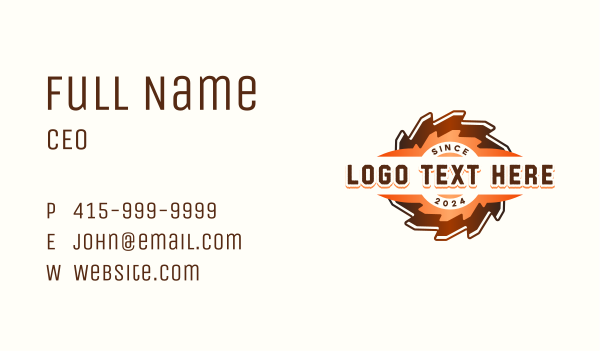 Saw Woodwork Handyman Business Card Design Image Preview