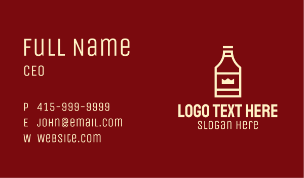 Royal Liquor Bottle Business Card Design Image Preview
