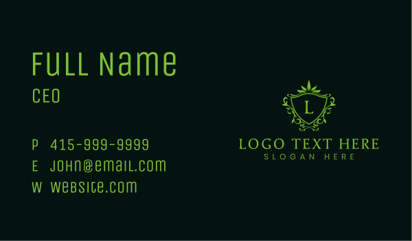 Leaf Crown Crest Business Card Design Image Preview