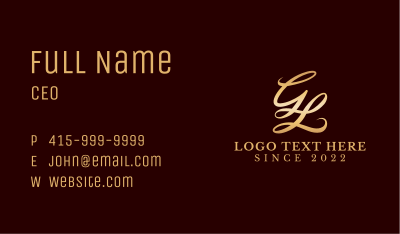 Fashion Cosmetics Letter L & G Business Card