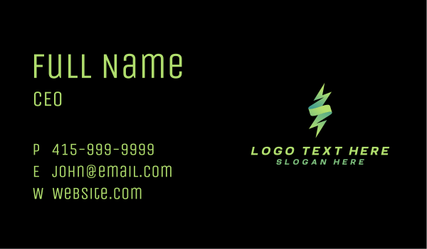 Flash Lightning Voltaic Energy Business Card Design Image Preview