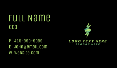 Flash Lightning Voltaic Energy Business Card Image Preview