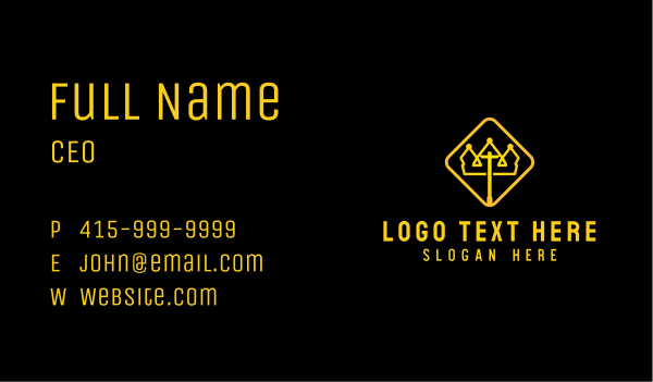 Gold Crown Crucifix Business Card Design Image Preview