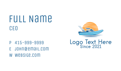 Sunset Fishing Boat  Business Card