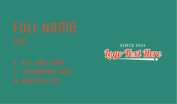 Varsity Classic Wordmark Business Card Design Image Preview