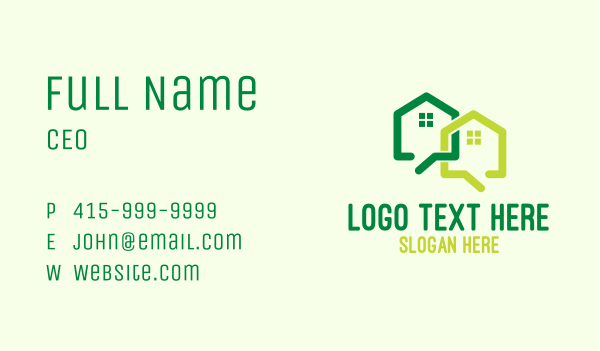 House Chat Application Business Card Design Image Preview