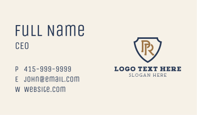 P & R Monogram Emblem  Business Card Image Preview