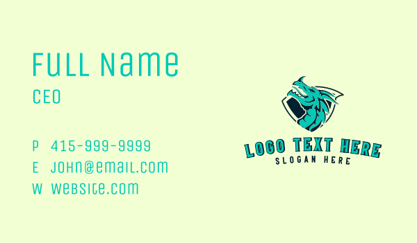 Gaming Dragon Character Business Card Design Image Preview