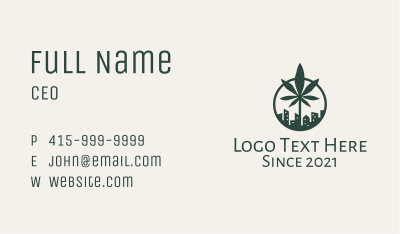 Marijuana Leaf City Business Card Image Preview