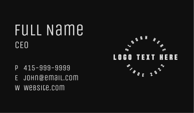Masculine Circle Wordmark Business Card Image Preview