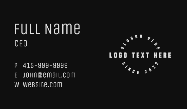 Masculine Circle Wordmark Business Card Design Image Preview