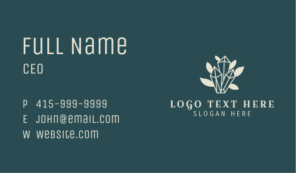 Gemstone Leaf Glam Business Card Design Image Preview