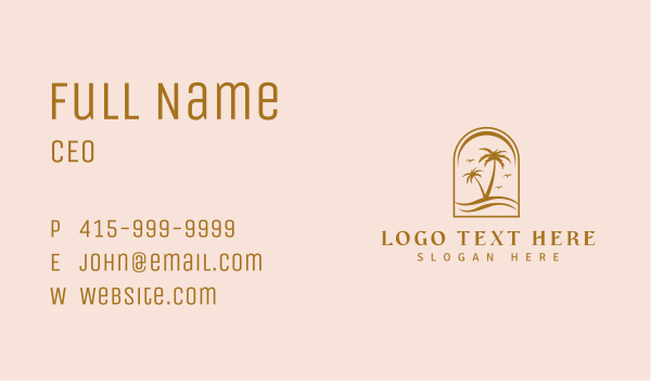 Bohemian Palm Tree Business Card Design Image Preview