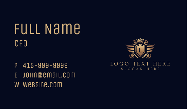 Royal Wing Crown Brand Business Card Design Image Preview