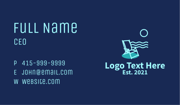 Blue Beach Chair  Business Card Design Image Preview