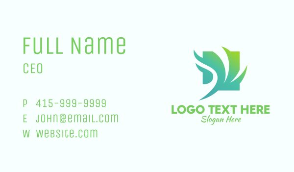 Green Windy Leaves  Business Card Design Image Preview