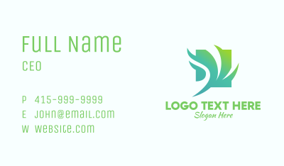 Green Windy Leaves  Business Card