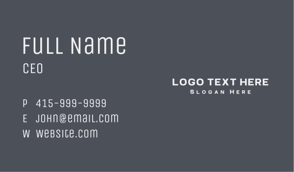 Generic Company Wordmark Business Card Design Image Preview